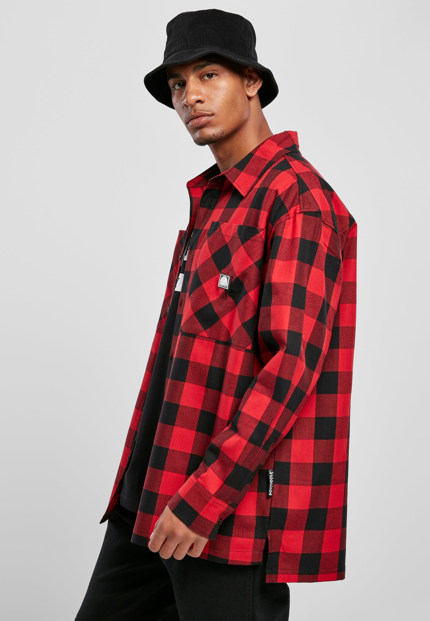 Southpole Check Flannel Shirt, Red