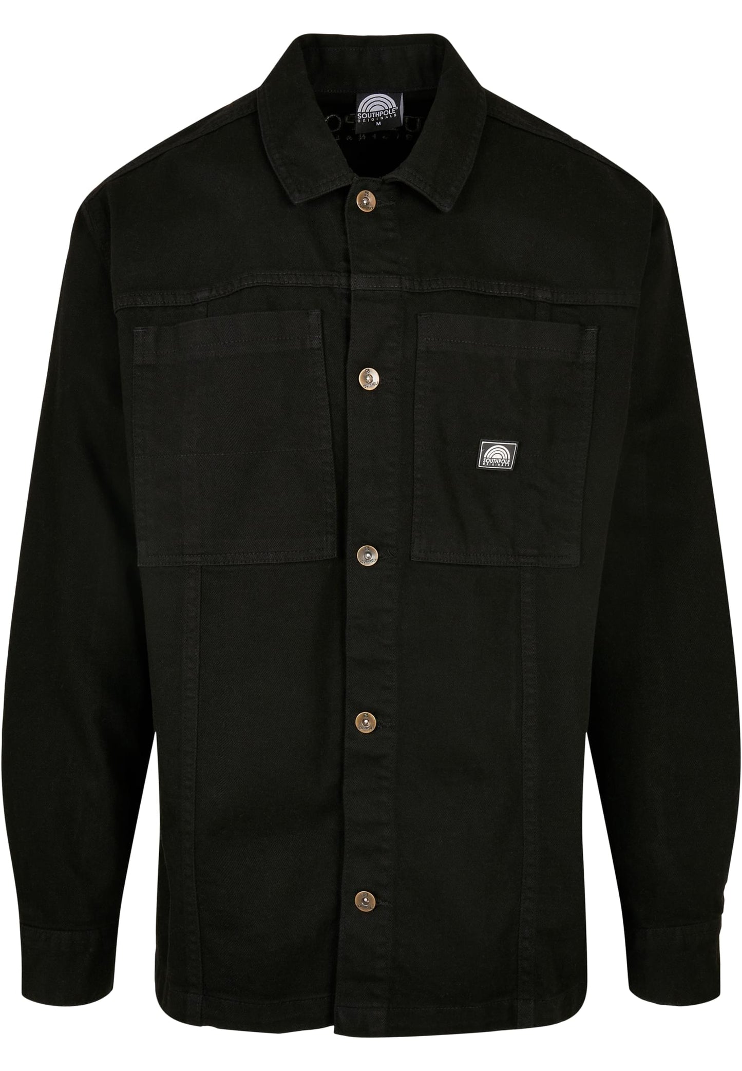 Southpole Oversized Cotton Shirt, Black