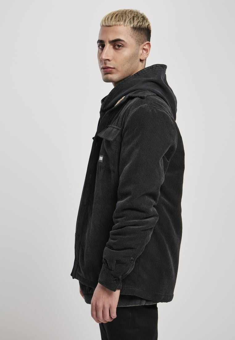 Corduroy Sherpa Jacket, Black