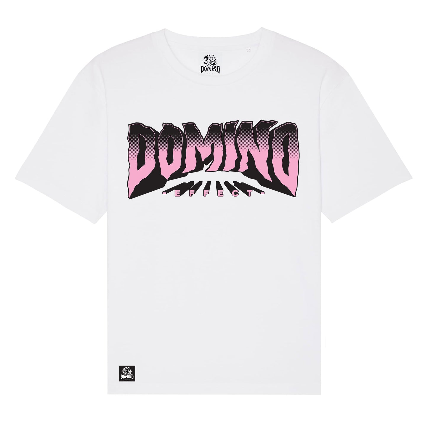 Domino Superpower T-paita, Valkoinen / Vaalean punainen printti