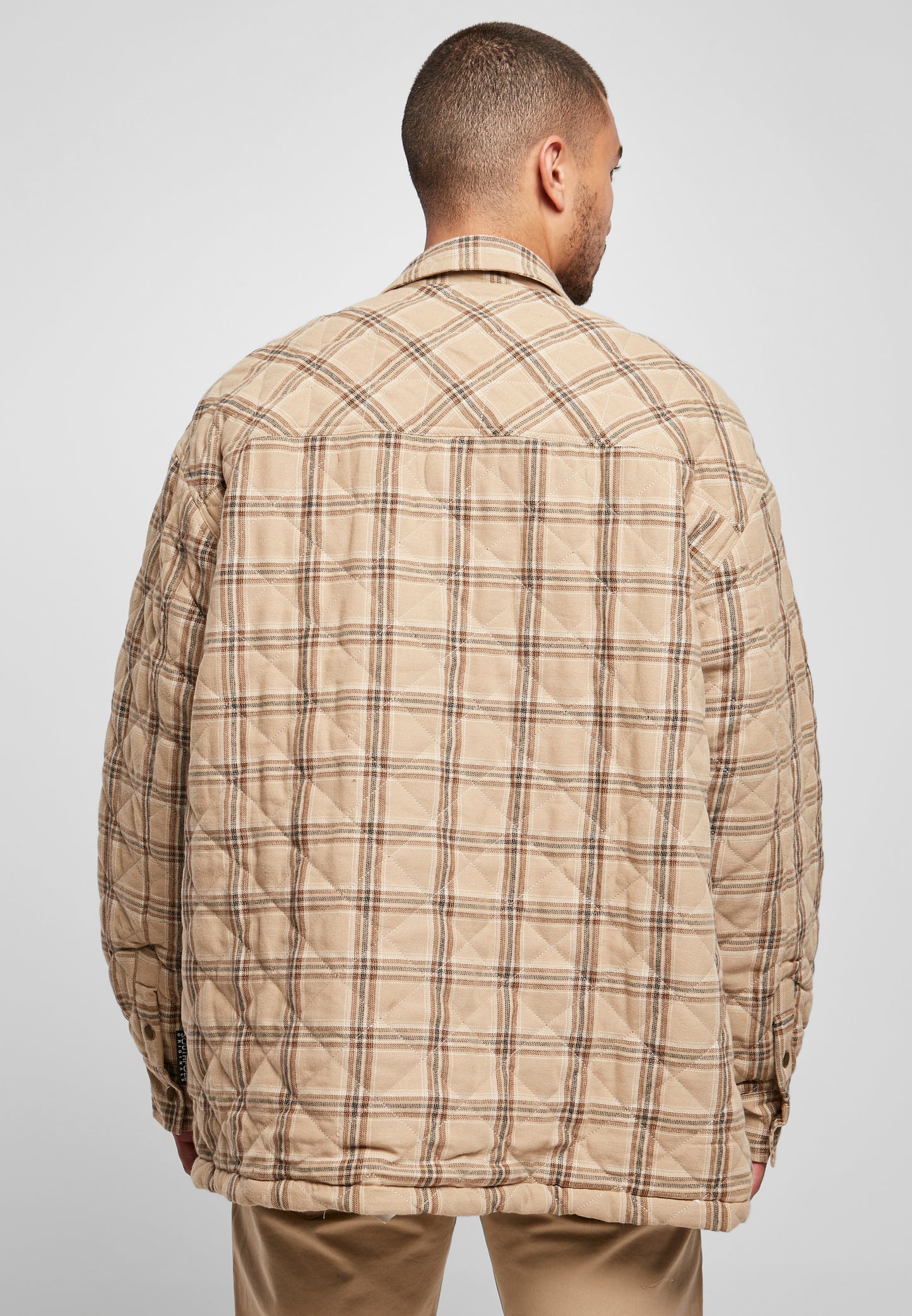 Southpole Flannel Quilted Shirt Jacket, Sand
