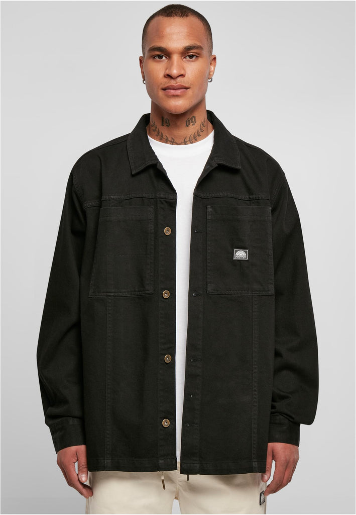 Southpole Oversized Cotton Shirt, Black