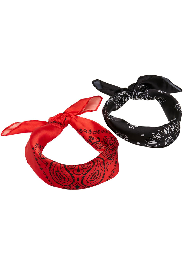 Satin Bandana 2-Pack, Red / Black