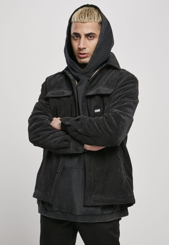 Corduroy Sherpa Jacket, Black