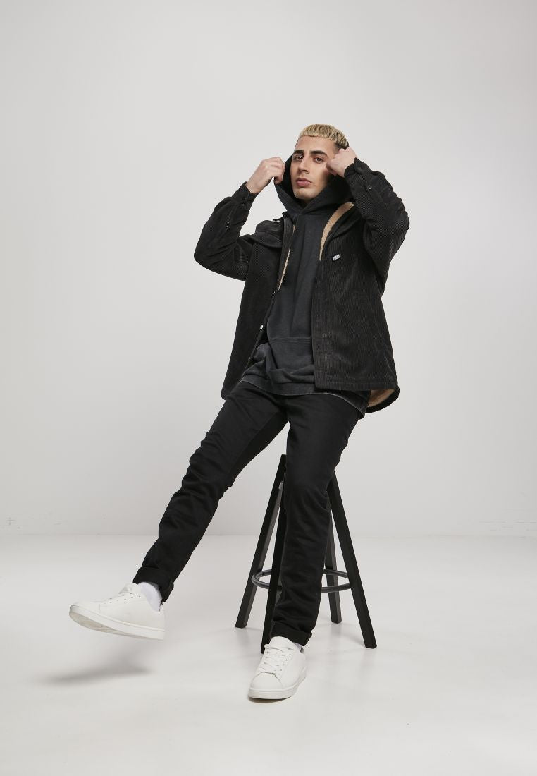 Corduroy sherpa jacket on sale black