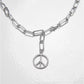 Y Chain Peace Pendant Necklace