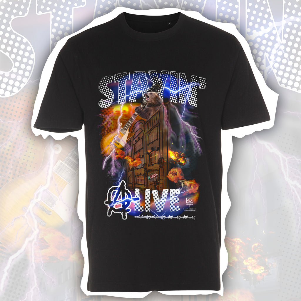 45 Special x Print Helsinki Collection "Stayin' aLive" T-paita Musta
